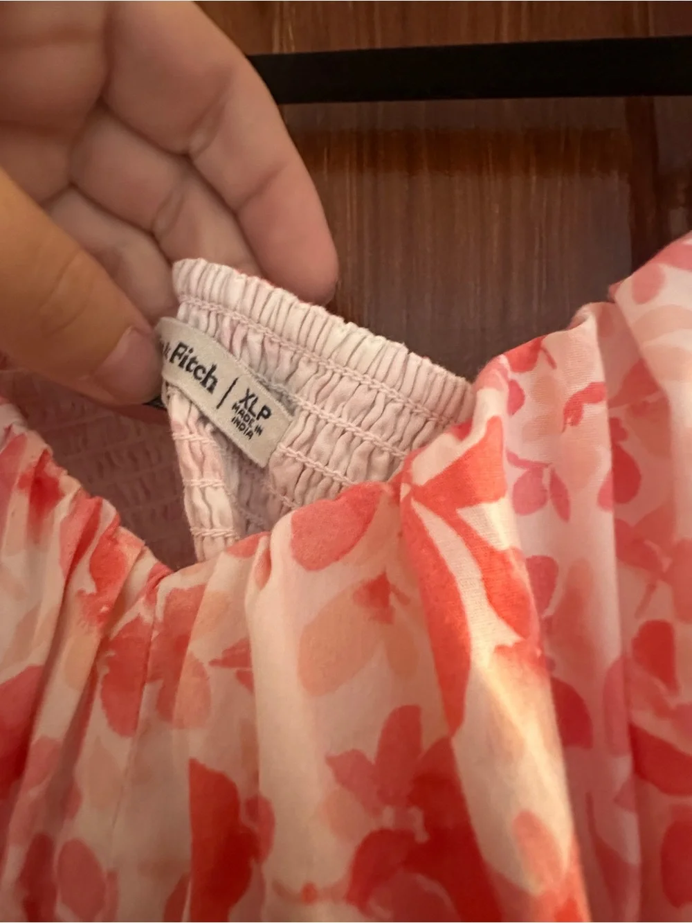 Abercrombie & Fitch Coral and Light Pink Floral Maxi Dress